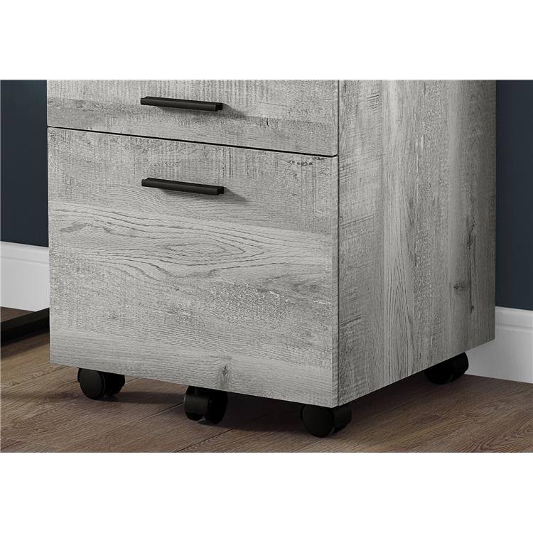 Grey Particle Board and MDF Filing Cabinet with 3 Drawers U4830