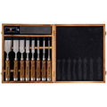 10-Pieces Woodworking Wood Chisel Set with Walnut Handle, Sharpening Stone, Wooden Storage Case Z338652