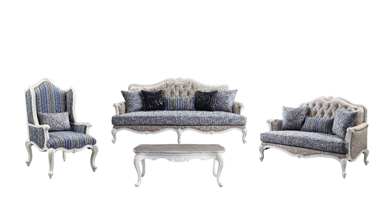 Beige Fabric 4pcs Living Room Set T961103