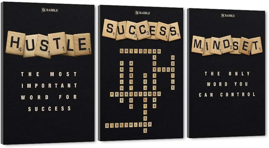 3Pcs Framed Motivational Wall Art Canvas Prints J2896