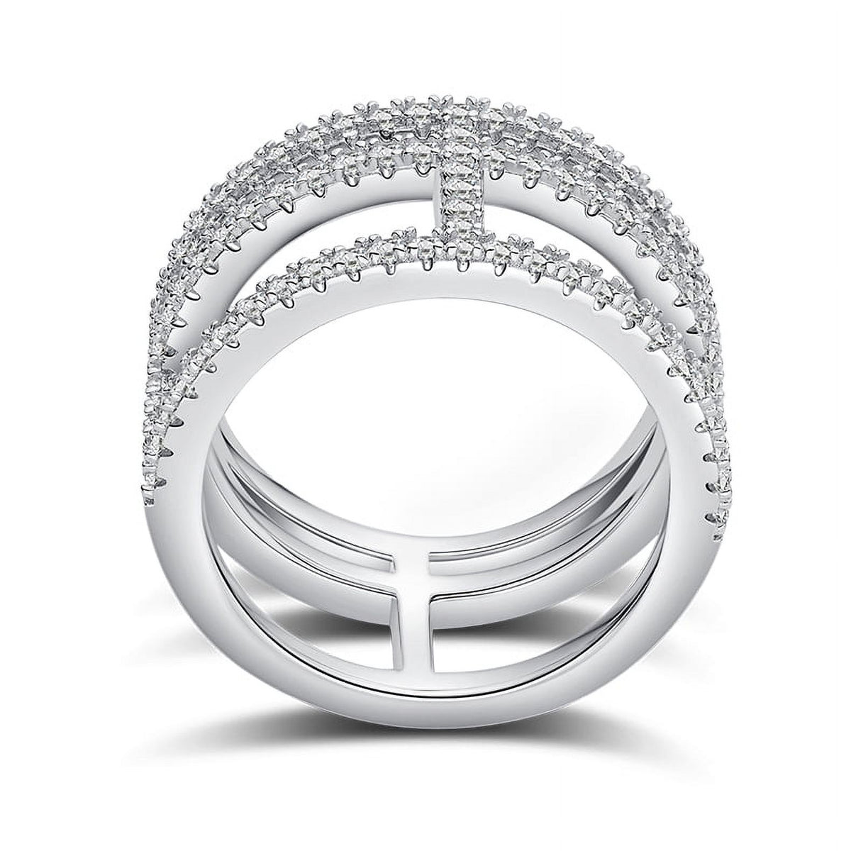 18K White Gold Plated Moissanite Engagement Ring Q295