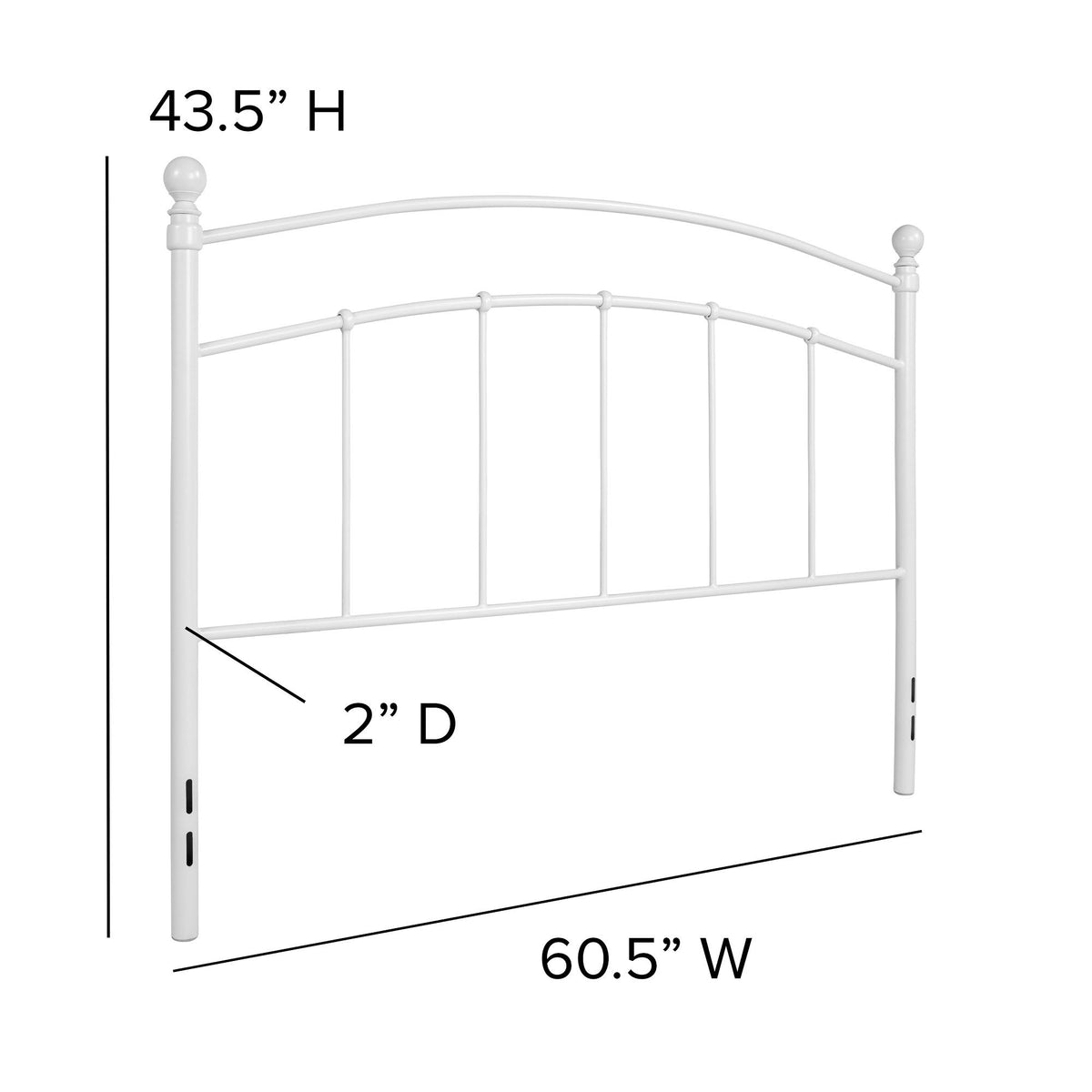 Queen Size White Open Vertical Headboard Z3854
