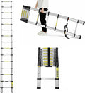 12.5FT Collapsible Telescoping Extension Ladder with 12 Steps L6975