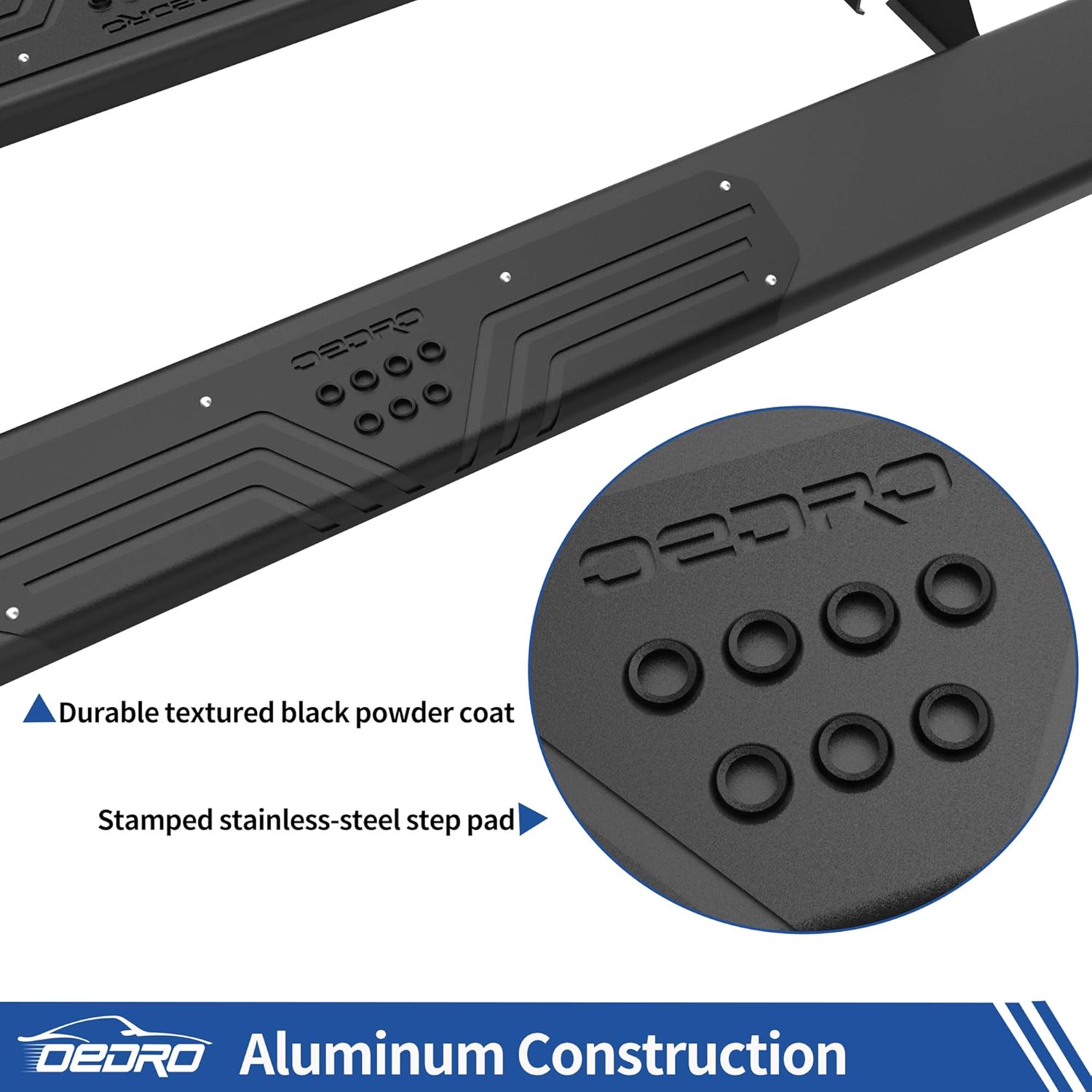 Black Textured Aluminum Running Boards S423593