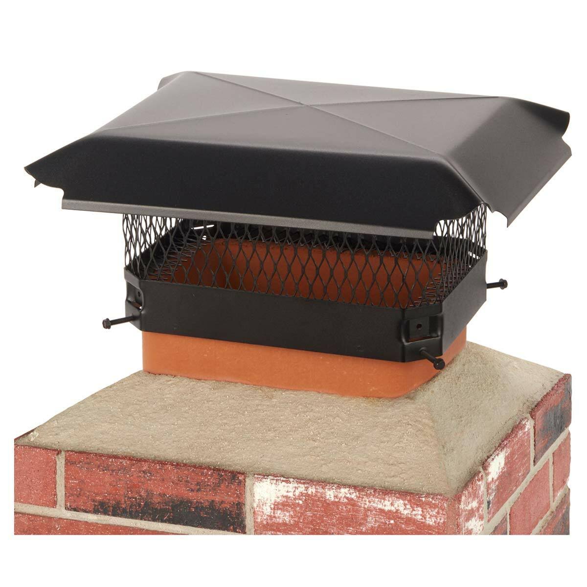 Black Galvanized-Steel Bolt-On Chimney Cap R818664