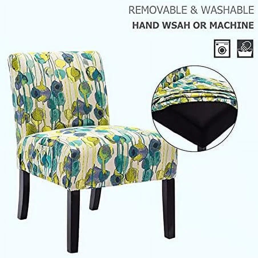 Accent Chair Set of 2 Fabric Armless Slipper Chairs M203504