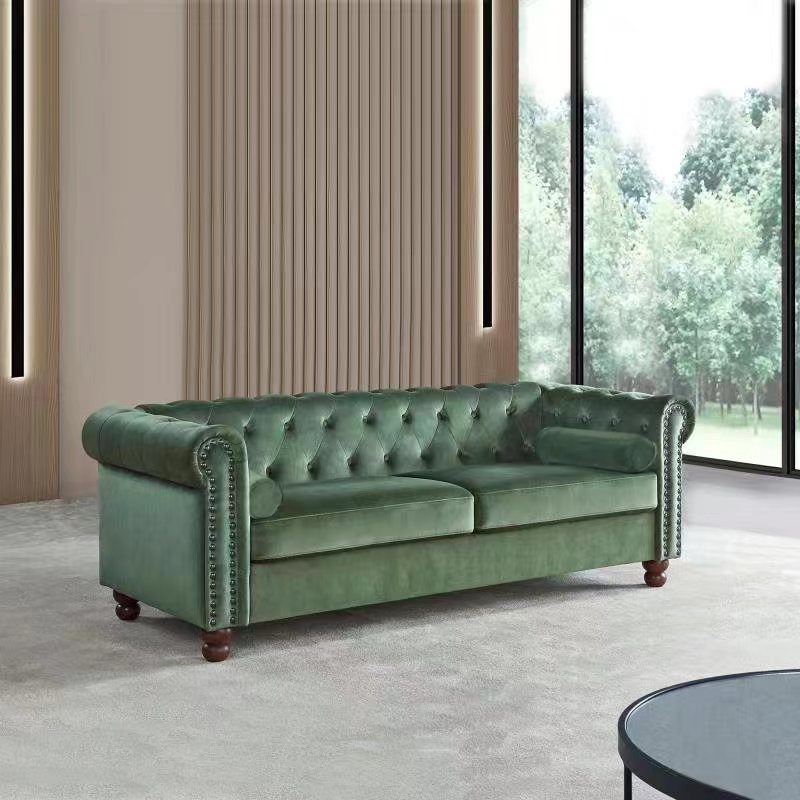 Large Green Velvet Sofa U857229