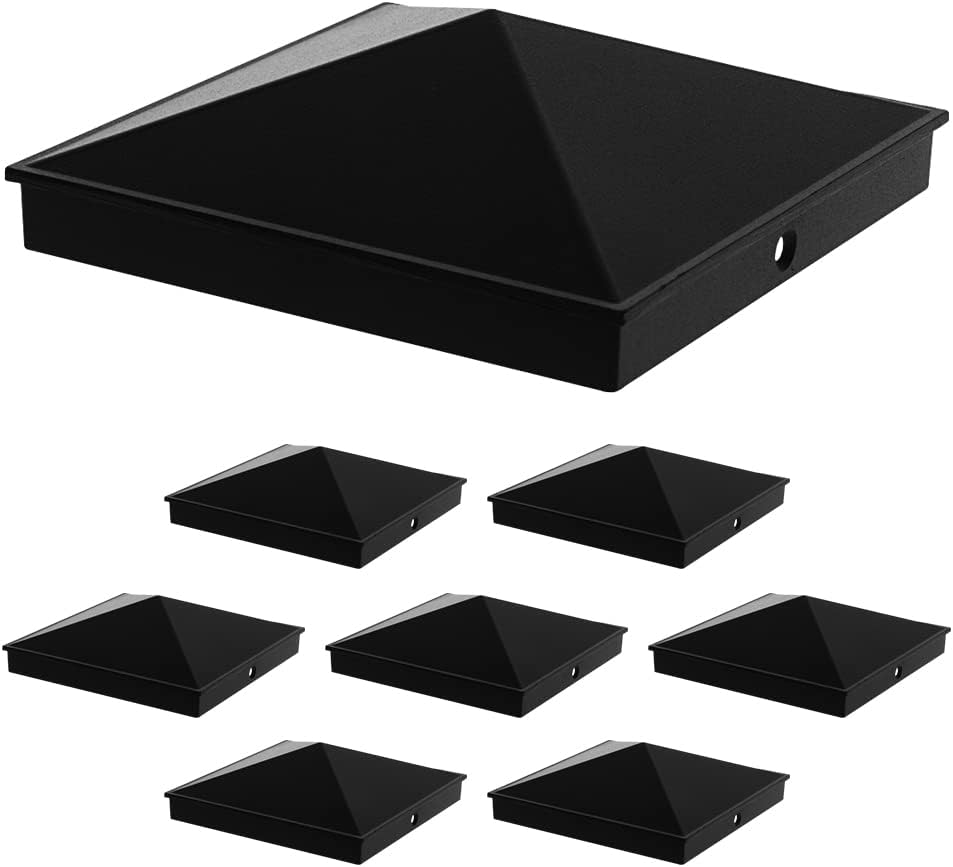 Black 12 Pack Aluminum Pyramid Post Cap Cover Z600912