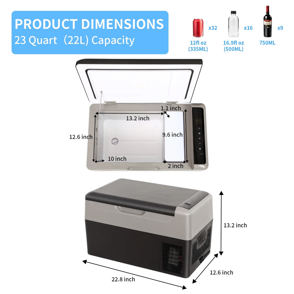 23 Quart Portable Freezer Compressor Cooler Refrigerator I841