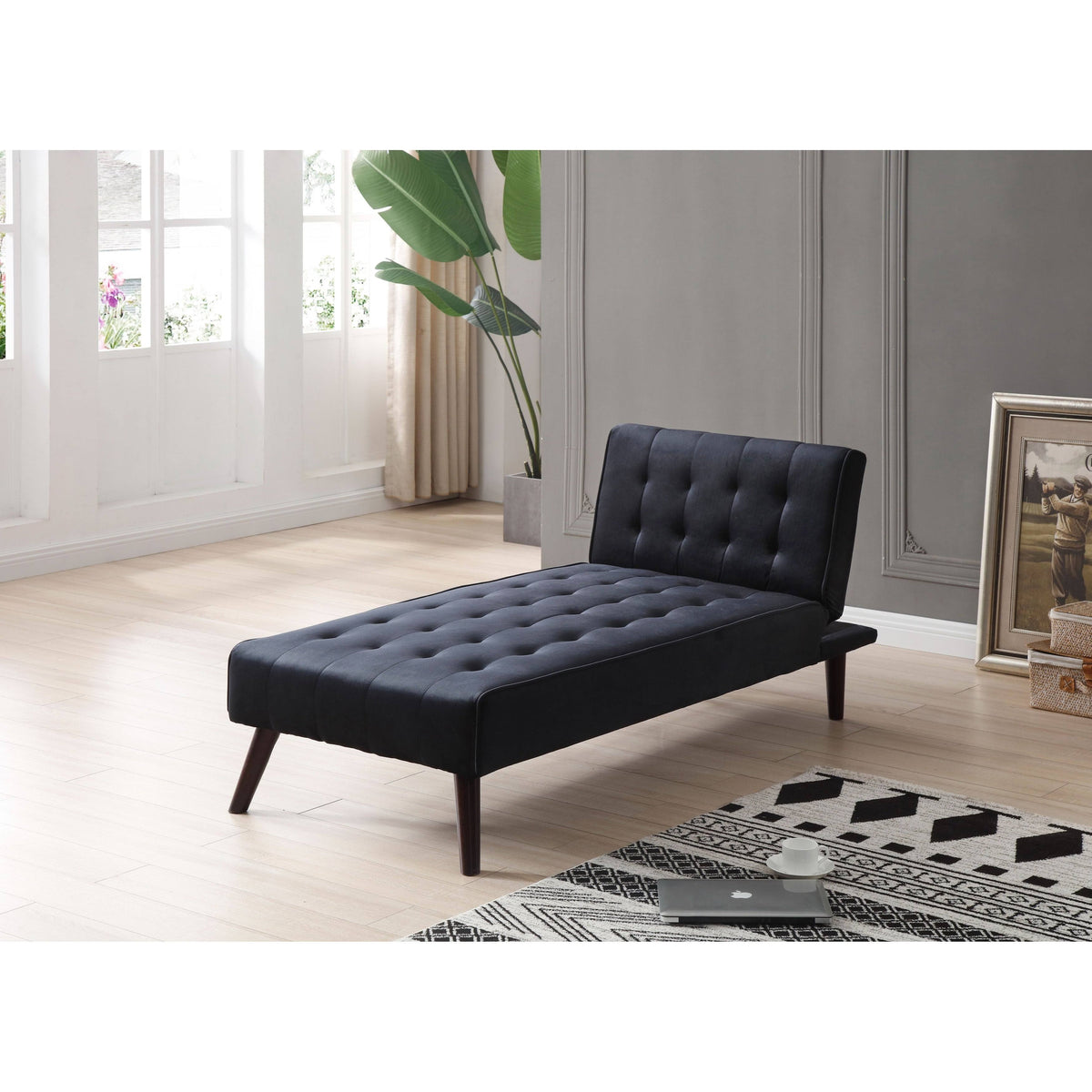 Pink Velvet Chaise Bed K657295
