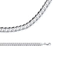 Solid 14k White Gold Cuban Chain Necklace, 6.9 mm - 22 inch E106