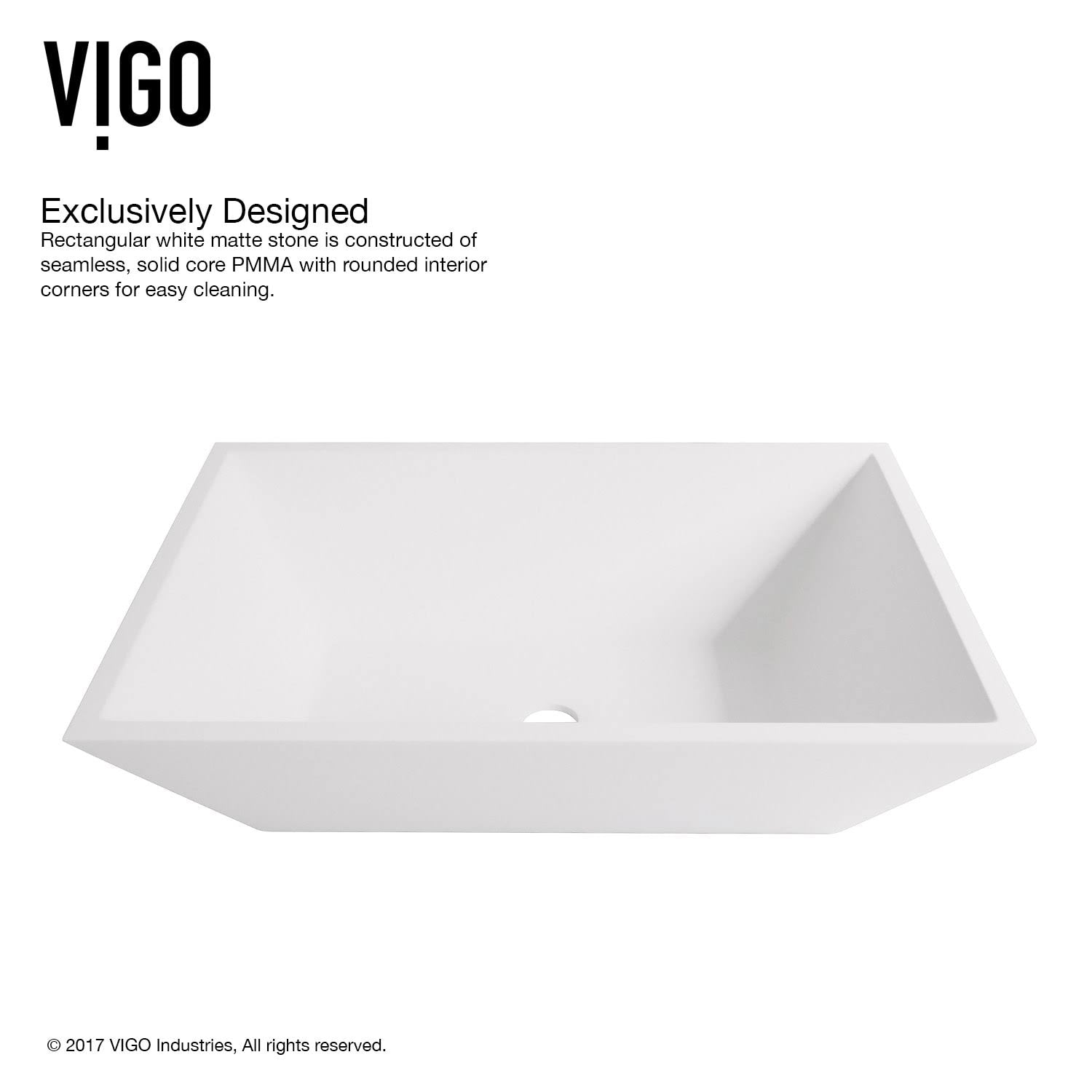 Matte Stone Vessel Bathroom Sink with Vessel Faucet in Antique Rubbed Bronze N46060