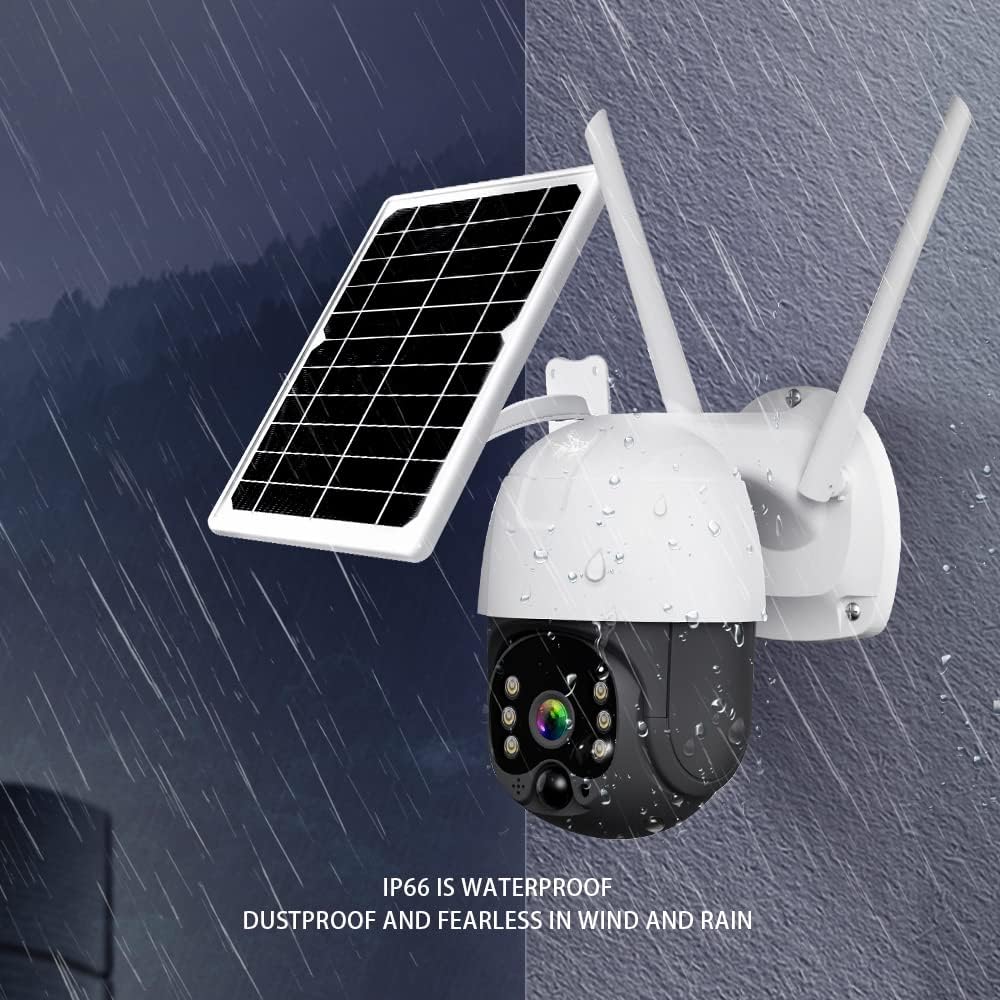 3MP PTZ Solar Security Camera Outdoor, 360° Wireless WiFi Rechargeable Solar Battery Camera with 2-Way Talk, Color Night Vision P510
