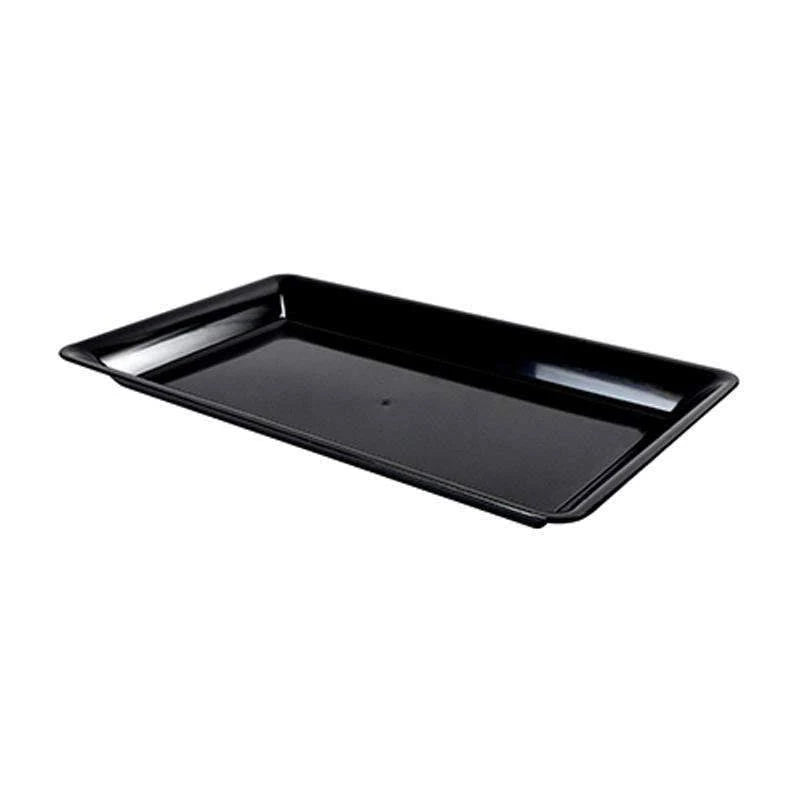 Black Plastic Rectangular Cater Tray - 25/Case Z594194