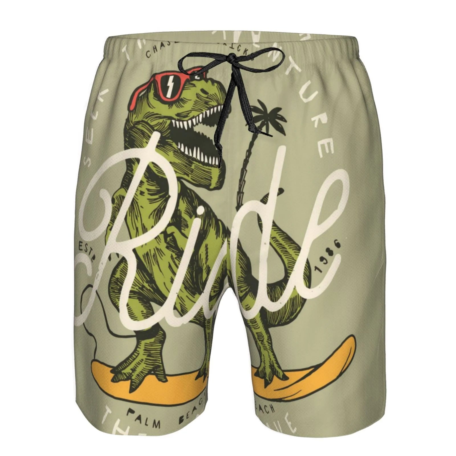 Vintage Hawaiian Casual Summer Beach Shorts with Pockets Z4885