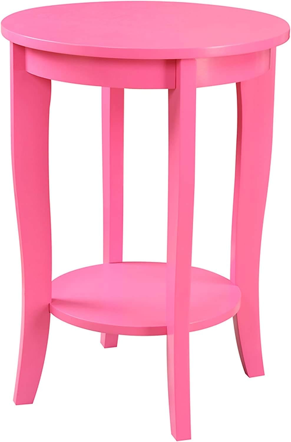 White Round End Table O237