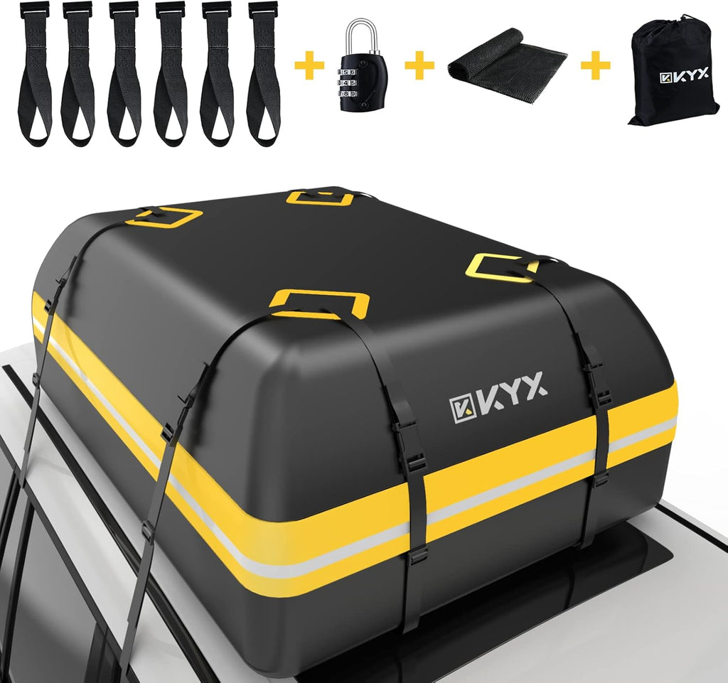 Rooftop Cargo Carrier Bag 15Cu.ft Heavy Duty 1000D Waterproof Anti-Tear X744