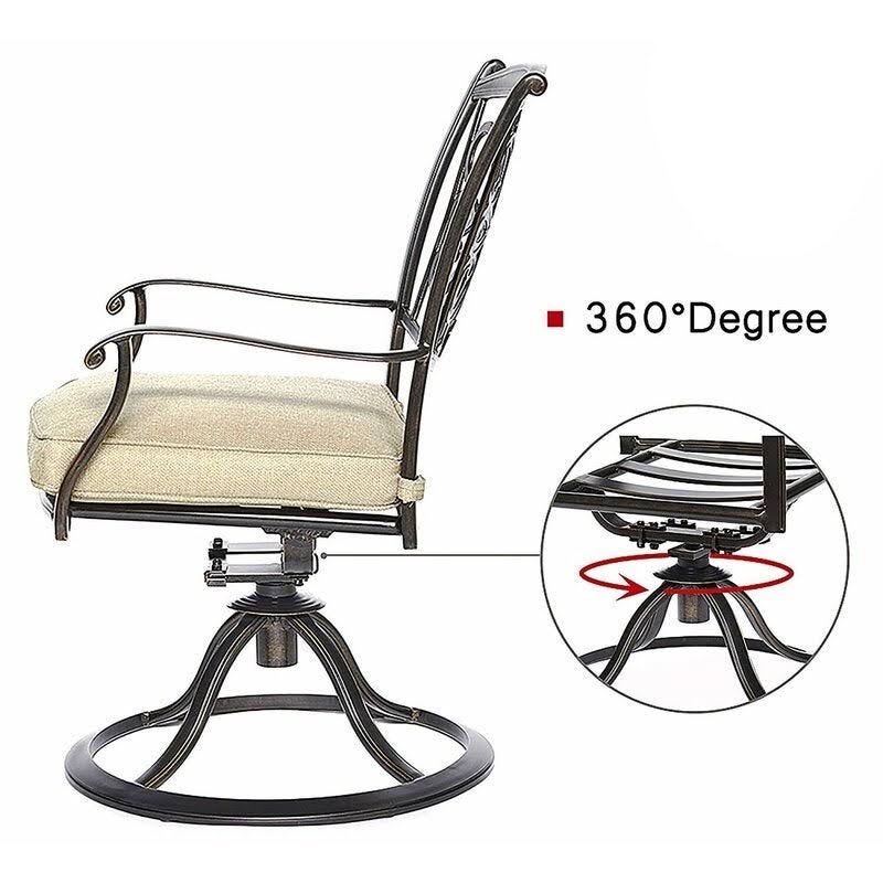 Beige 2 Piece Patio Bistro Chairs Set K416