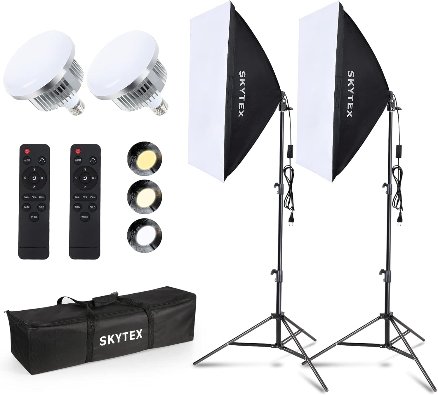 Softbox Continuous Photography Lighting Kit with 2 Soft Boxes and 2 LED Bulbs A431734
