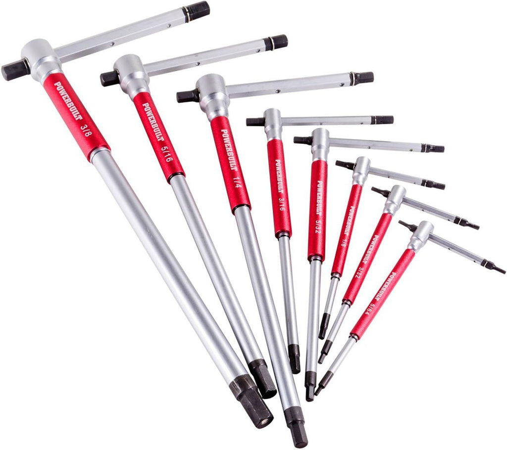 8 Pc SAE T-Handle Hex Allen Key Wrench Set with Storage Rack I483