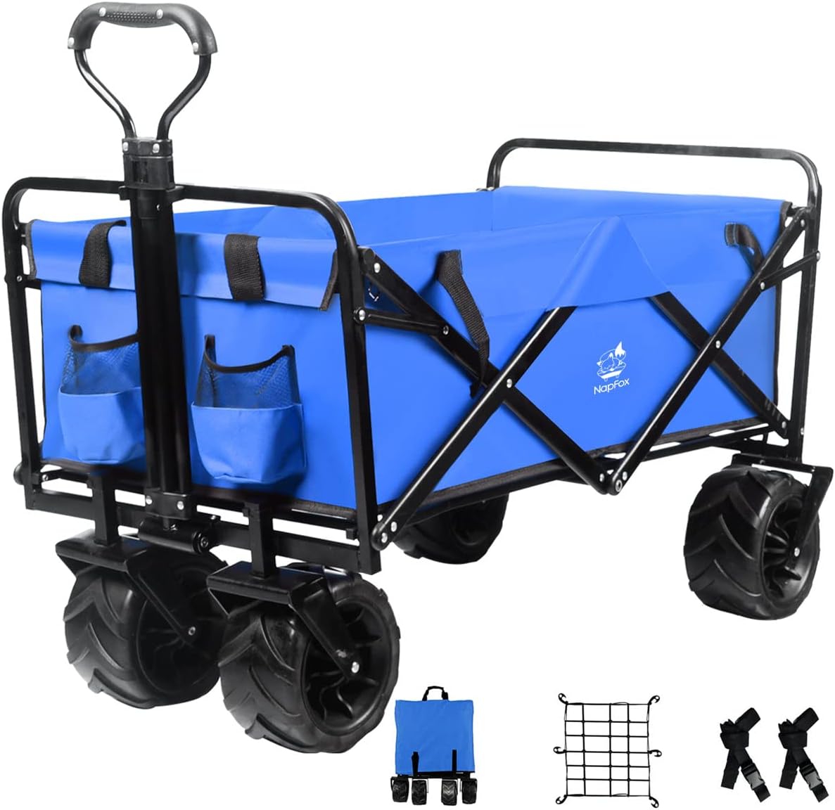 Black Heavy Duty Folding Utility Cart with Adjustable Handle Z991502