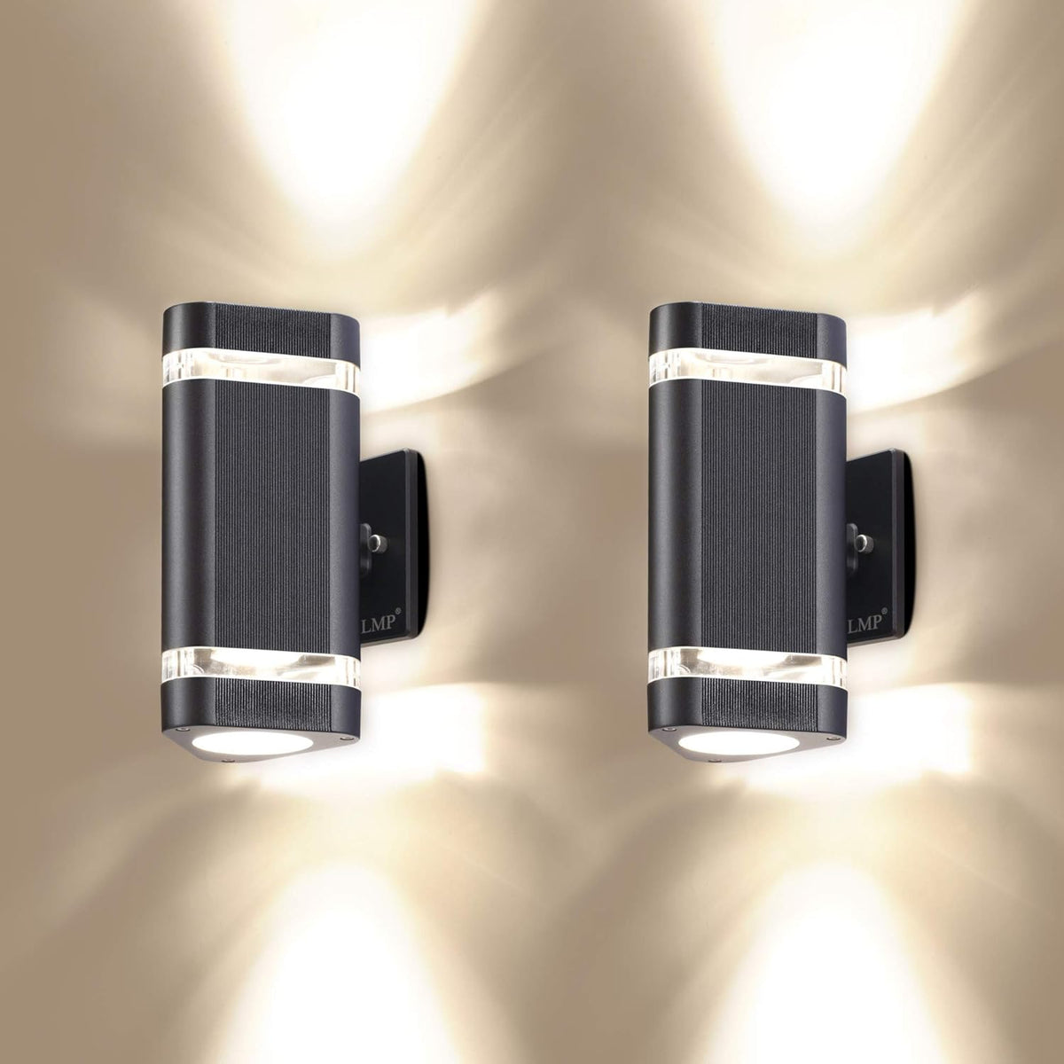 2 Pack LED Triangular Up and Down Lights Outdoor Wall Light, Aluminum Waterproof, 3000k 5W K260
