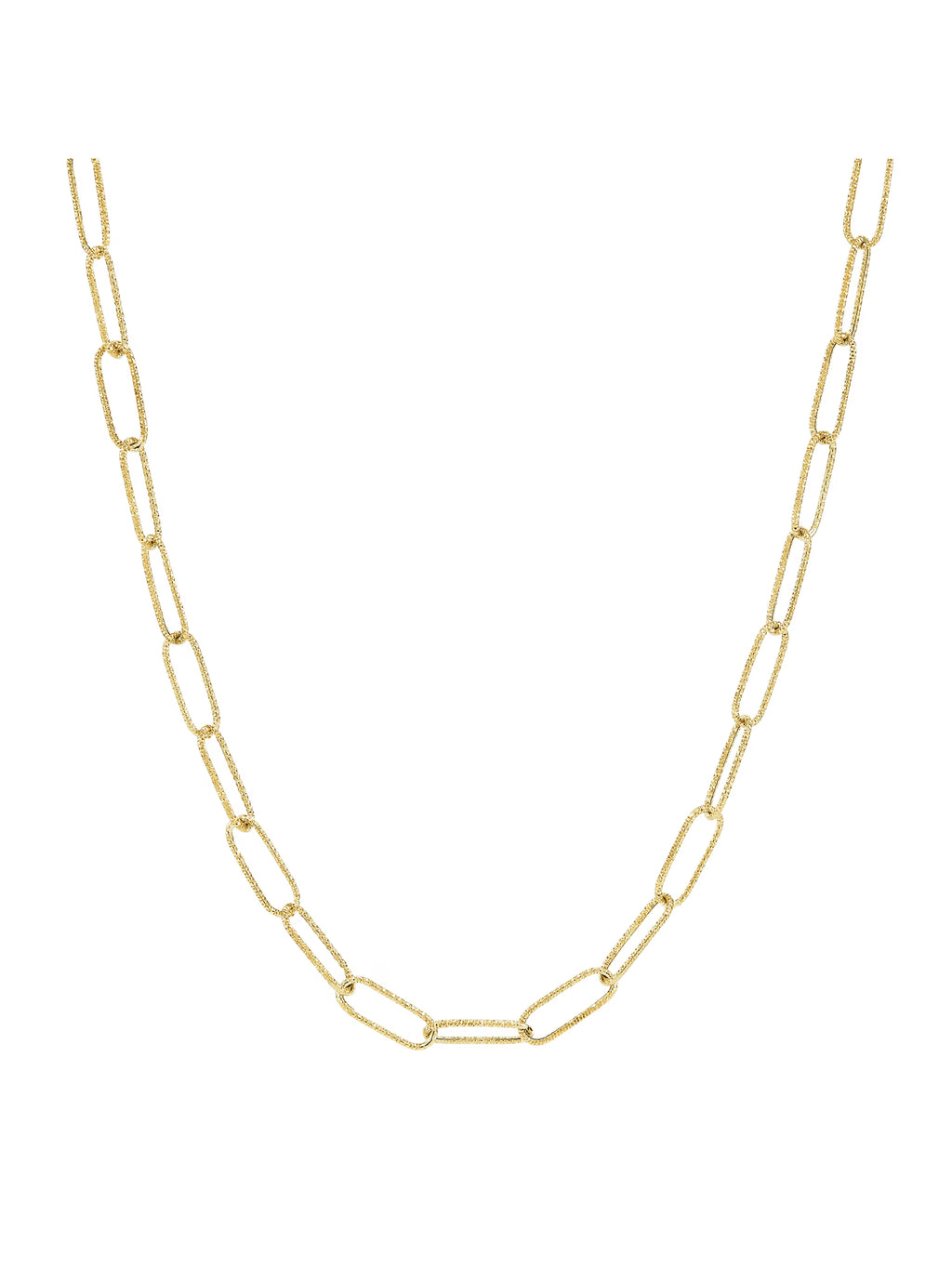 4.3mm Textured Paperclip Chain Necklace in 10kt Yellow Gold, 18" S50112