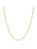 4.3mm Textured Paperclip Chain Necklace in 10kt Yellow Gold, 18" S50112