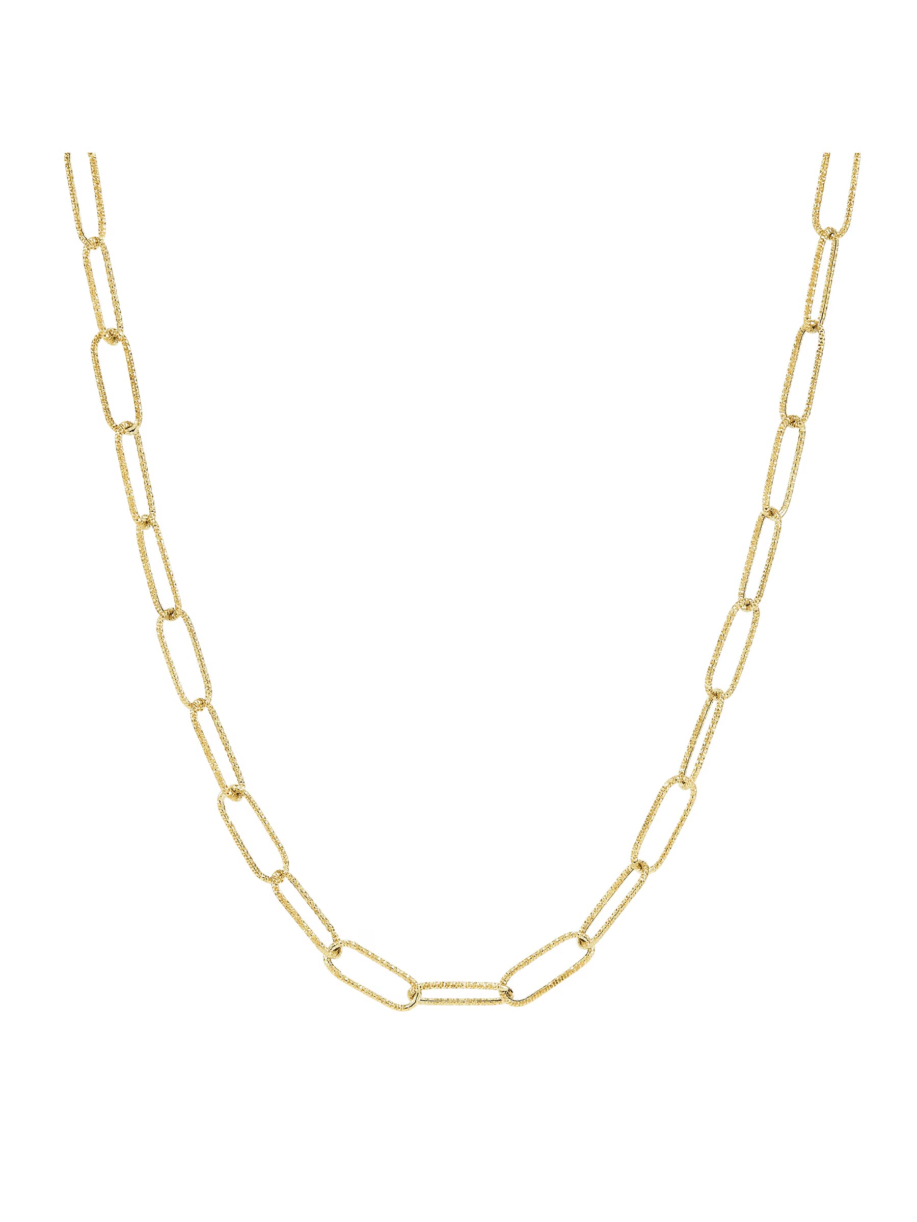 4.3mm Textured Paperclip Chain Necklace in 10kt Yellow Gold, 18" S50112