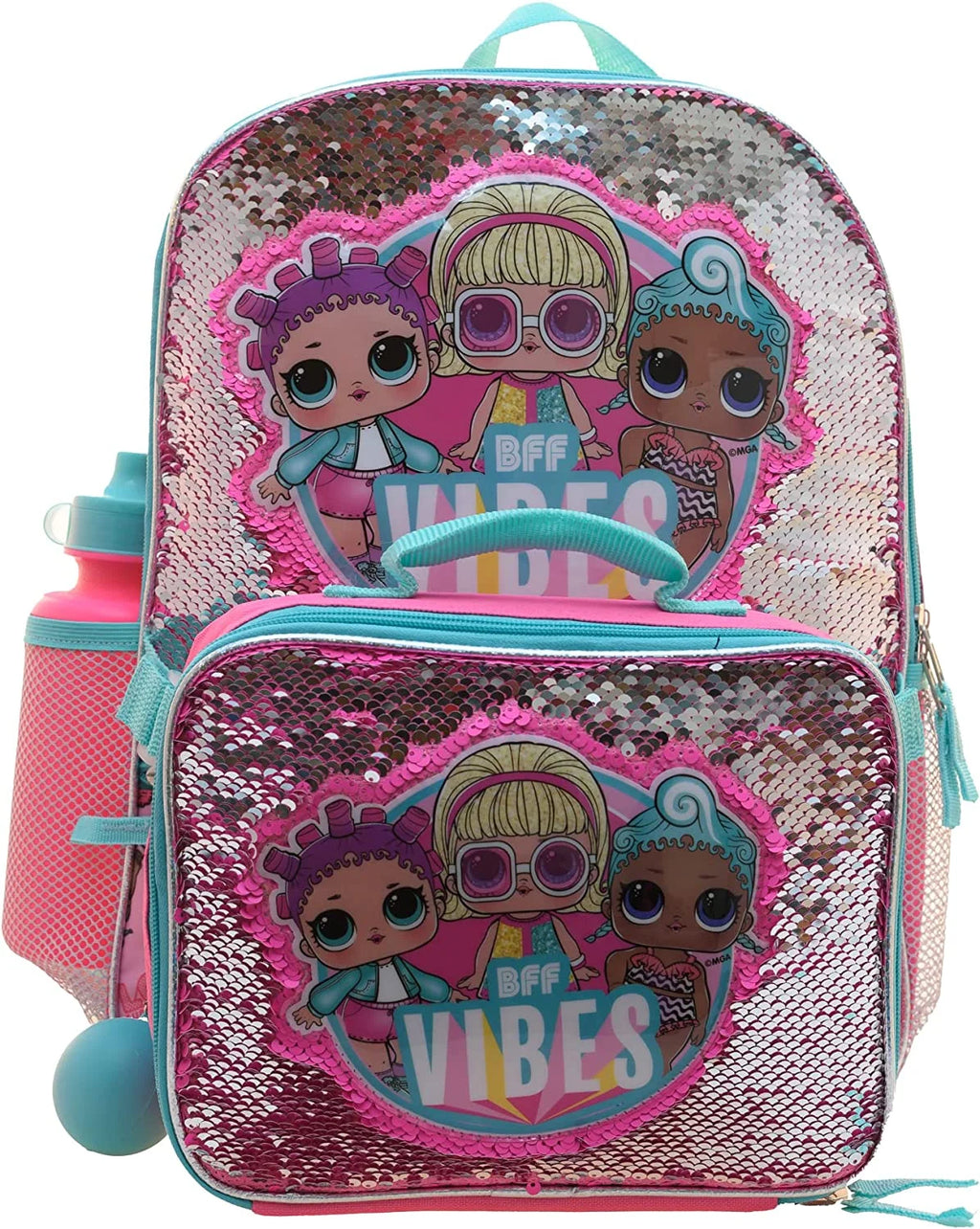 Turquoise Rainbow 4 Piece Backpack Set with Lunch Bag S930