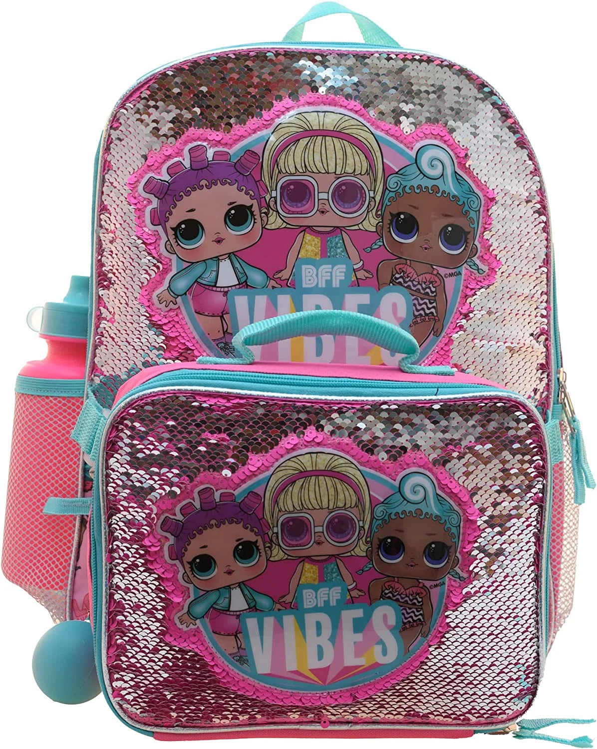 Turquoise Rainbow 4 Piece Backpack Set with Lunch Bag S930