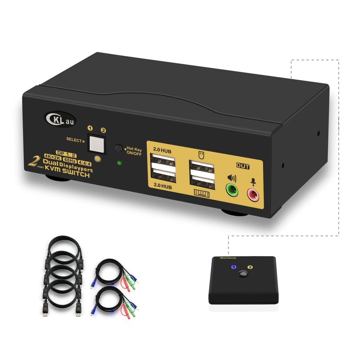 Triple Monitor KVM Switch USB 3.0, 2 Port HDMI with Audio V2600
