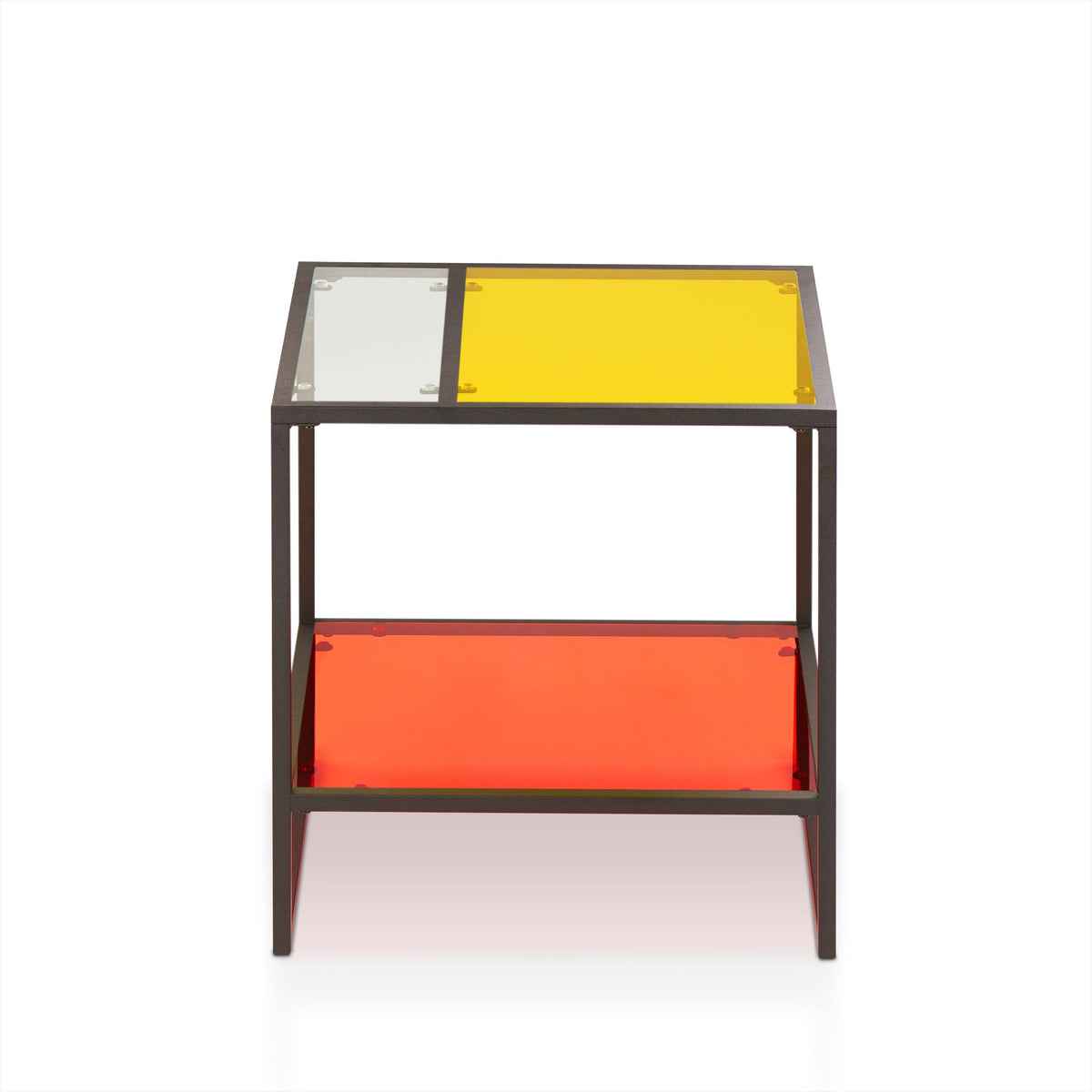 Multi-Color Glass Top End Table Z46439