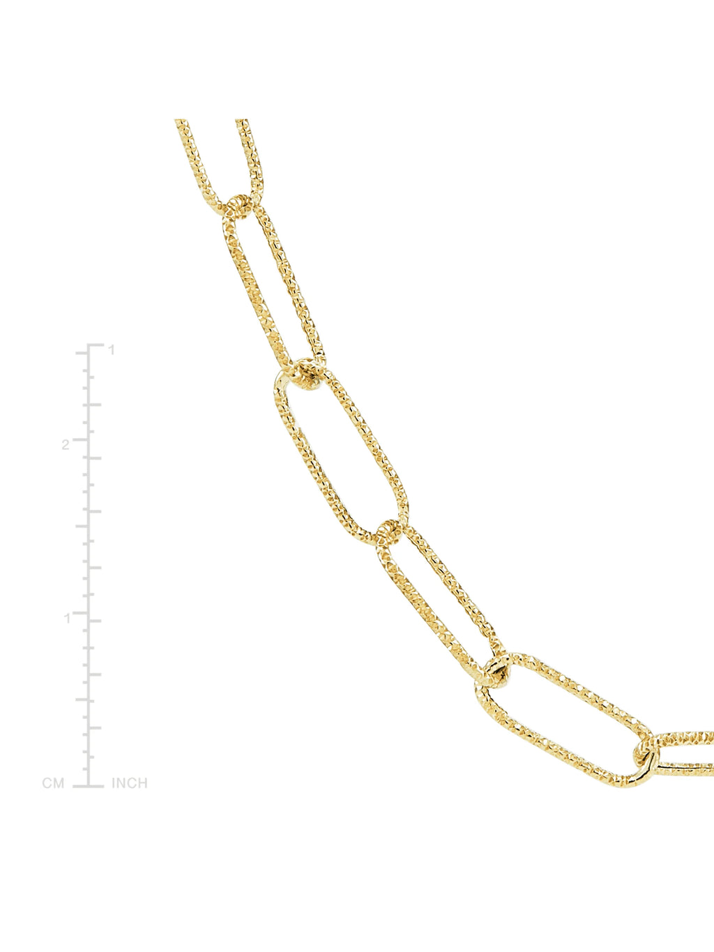 4.3mm Textured Paperclip Chain Necklace in 10kt Yellow Gold, 18" S50112