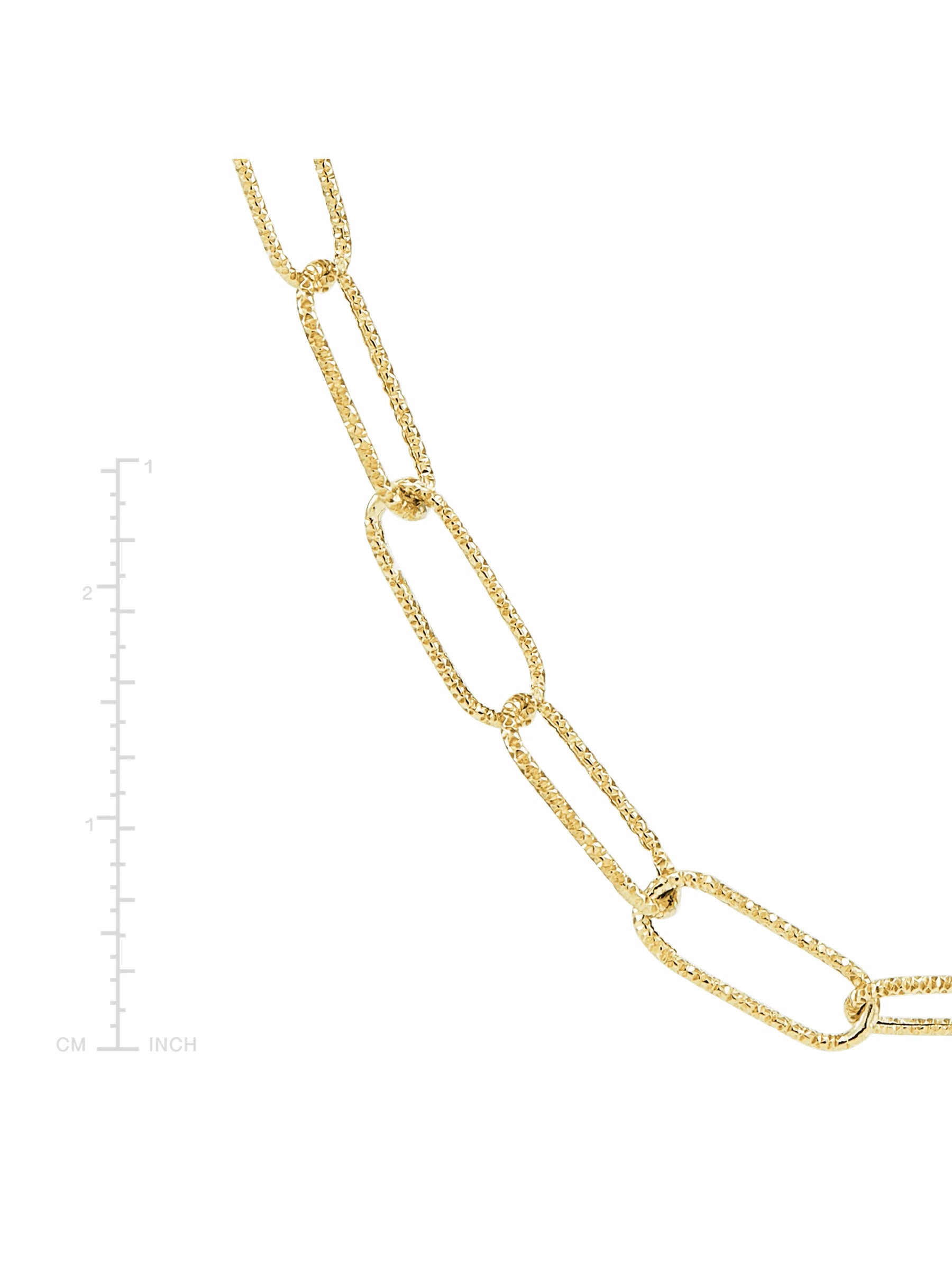 4.3mm Textured Paperclip Chain Necklace in 10kt Yellow Gold, 18" S50112