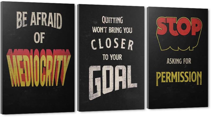 3Pcs Framed Motivational Wall Art Canvas Prints J2896