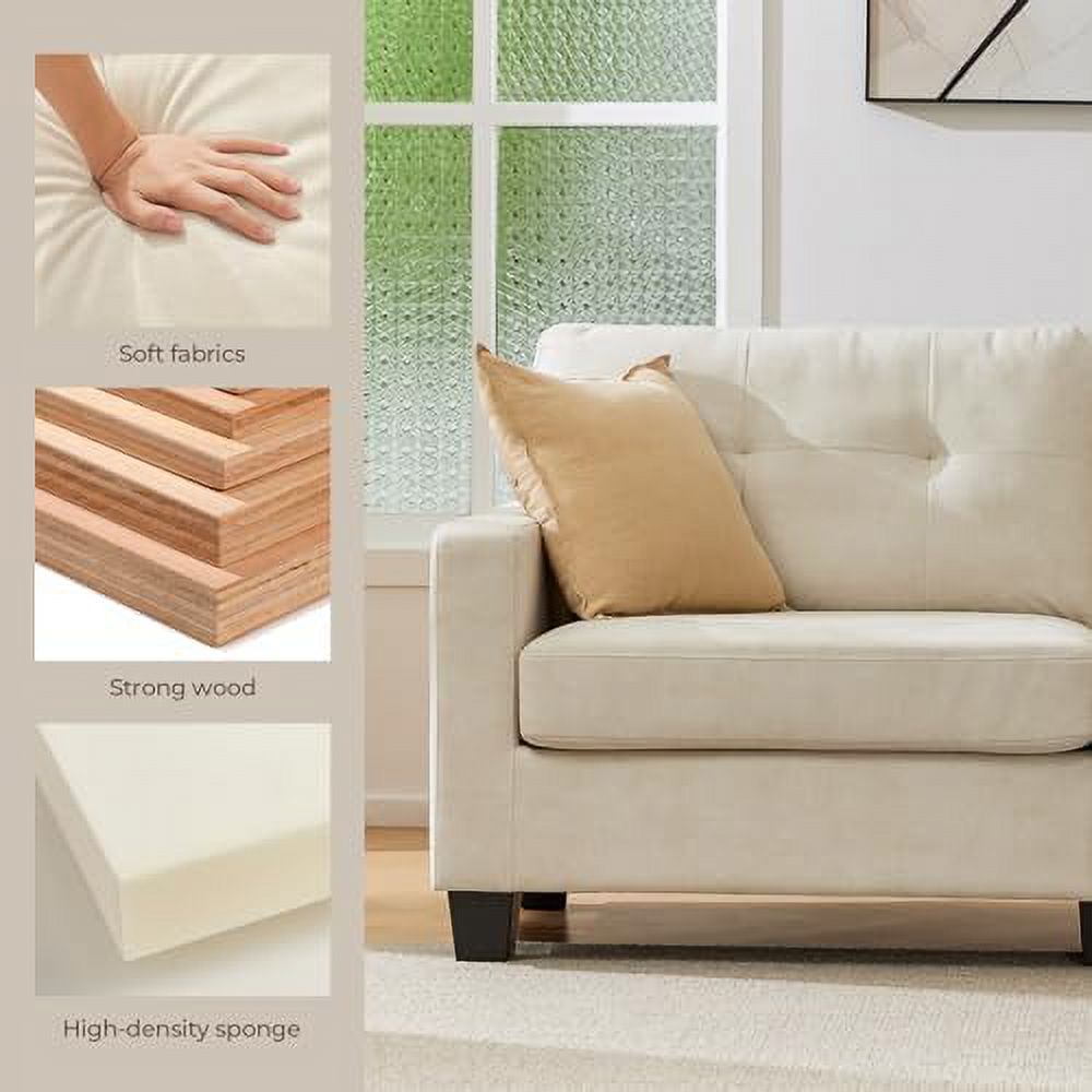Velvet Fabric Loveseat Sofa with Solid Wood Frame C7151