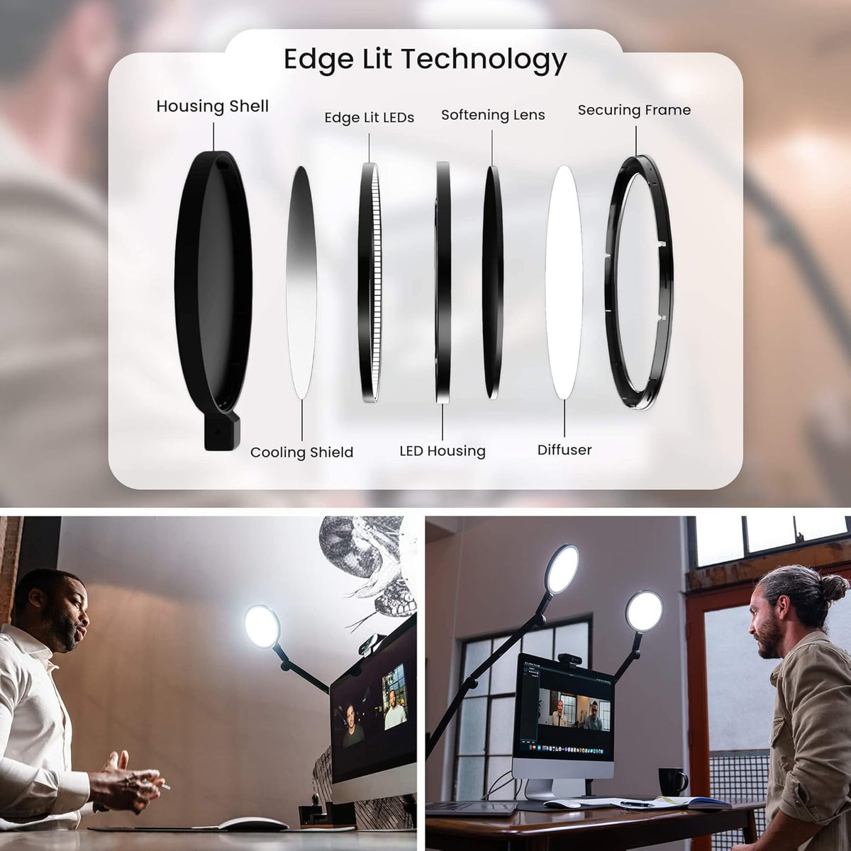 LED Desk Light with Clamp, Adjustable Brightness, Color Temperature Q2687