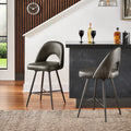 24" Metal Swivel Counter Stools, Set of 2, Dark Grey N631