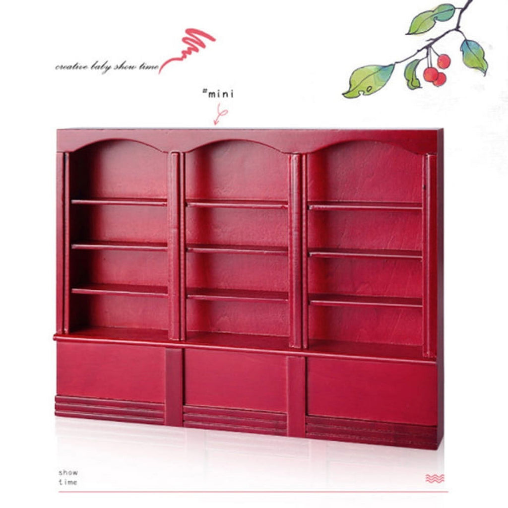 Dollhouse Miniature Bookcase Display Shelf Furniture Toys G7373