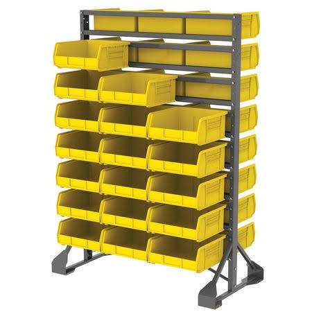 Gray Bin Rail Floor Rack K956