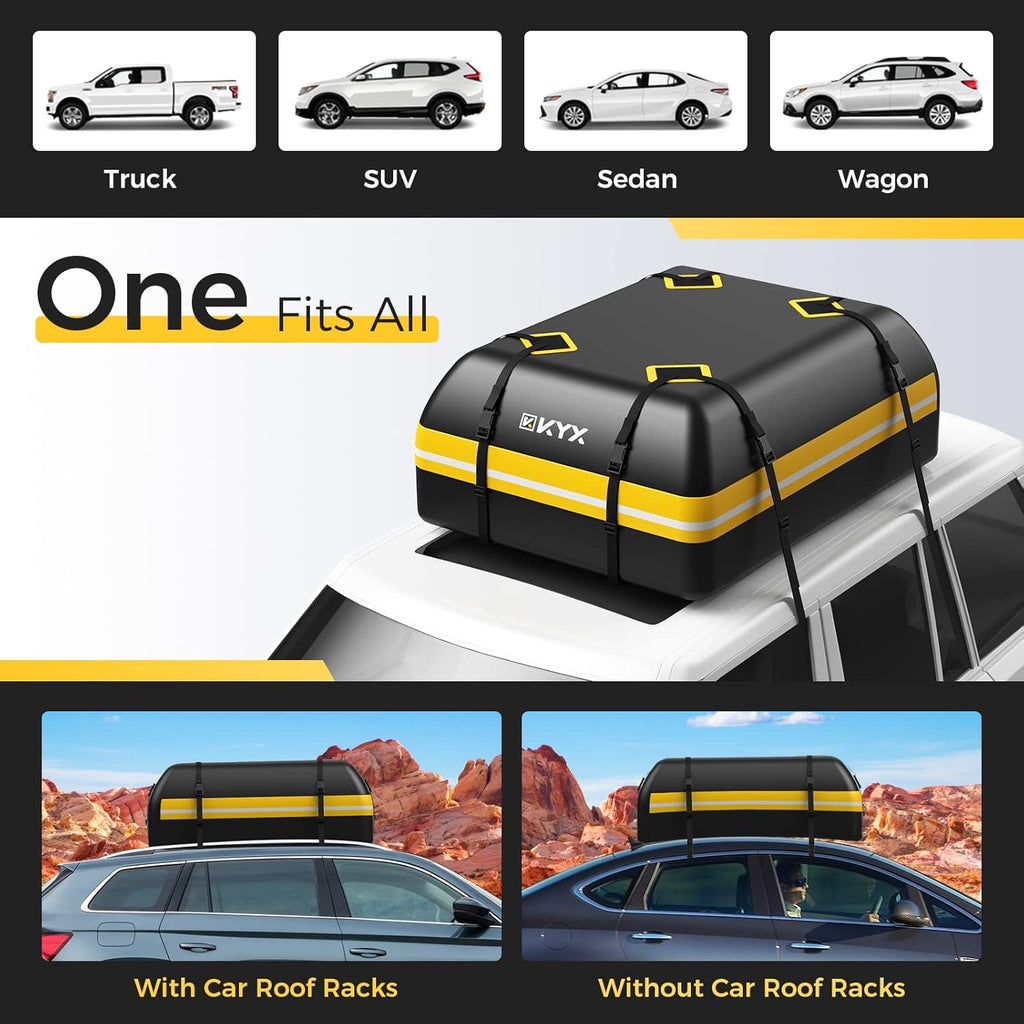 Rooftop Cargo Carrier Bag 15Cu.ft Heavy Duty 1000D Waterproof Anti-Tear X744