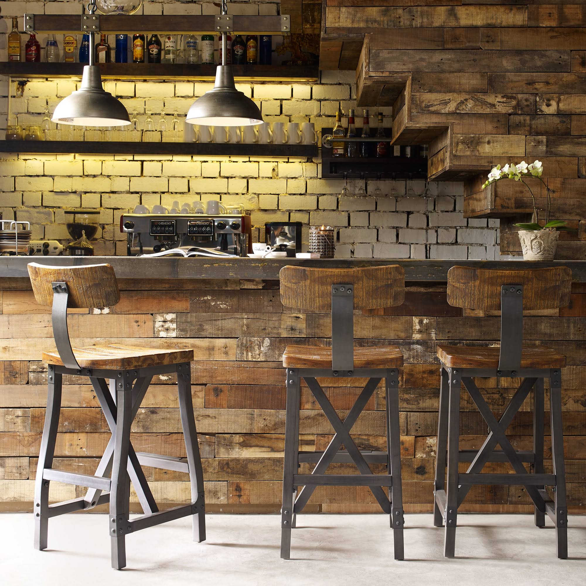 Amber Graphite Barstool with Back U6935