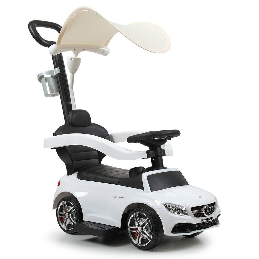 White Toddler Push Car with Canopy V594816