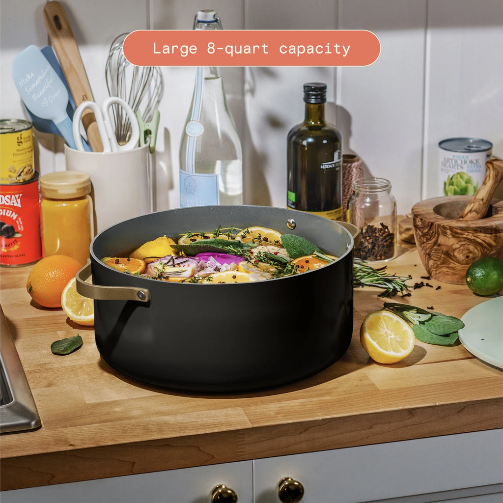 8 Quart Black Sesame Stock Pot N1809