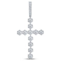 10kt White Gold Diamond Cross Pendant E1478