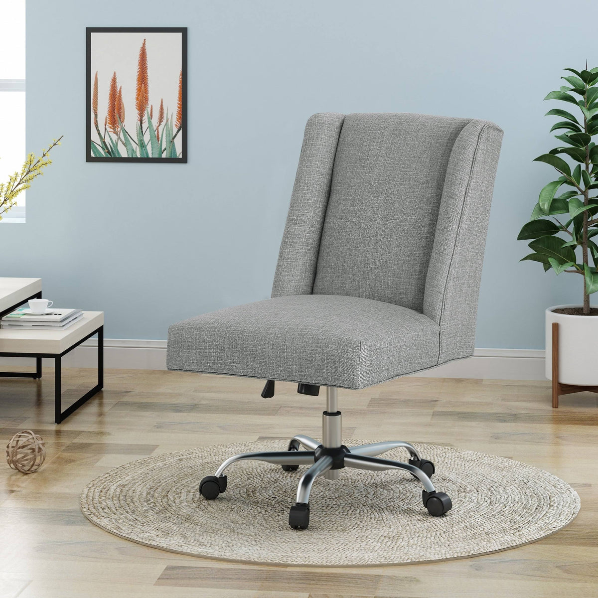 Gray and Chrome Office Chair Q247518
