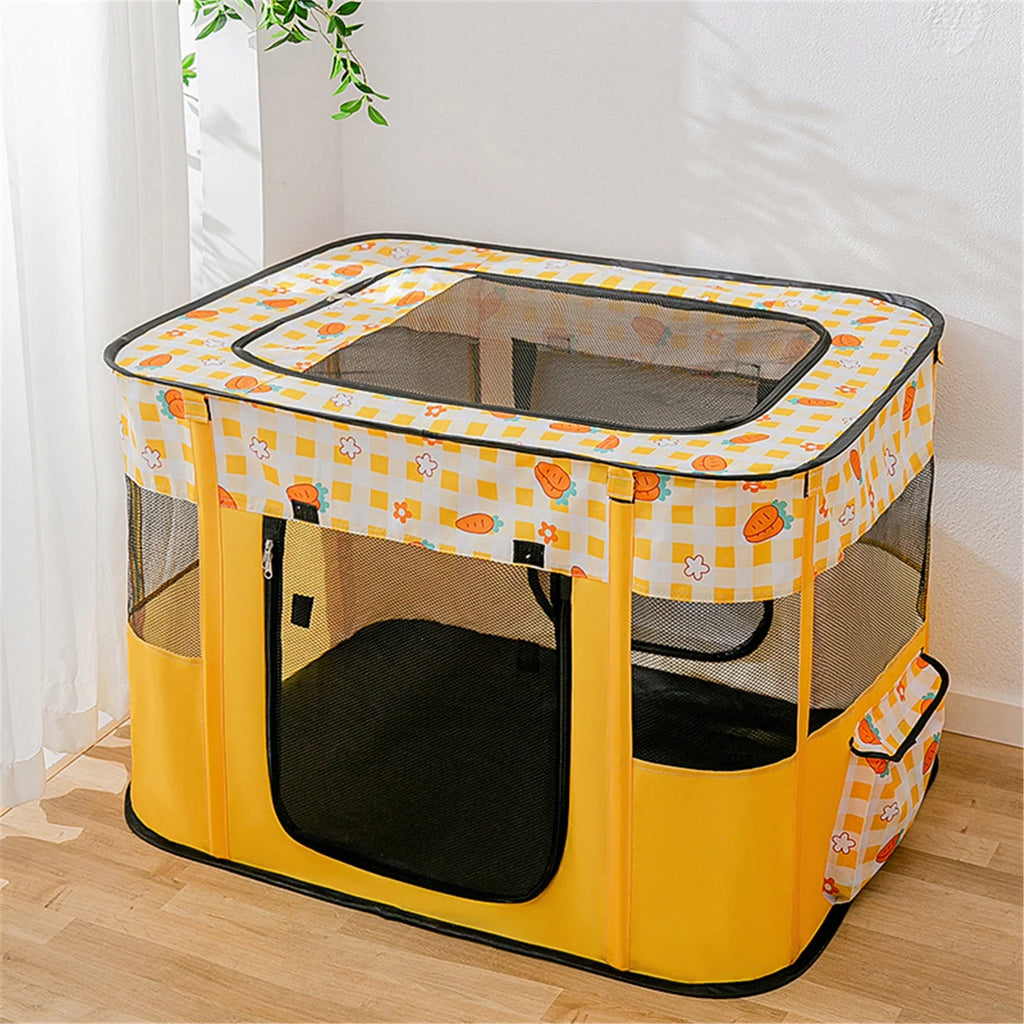Foldable Portable Dog Cat Playpen Kennel Tent with Removable Shade Cover A6147