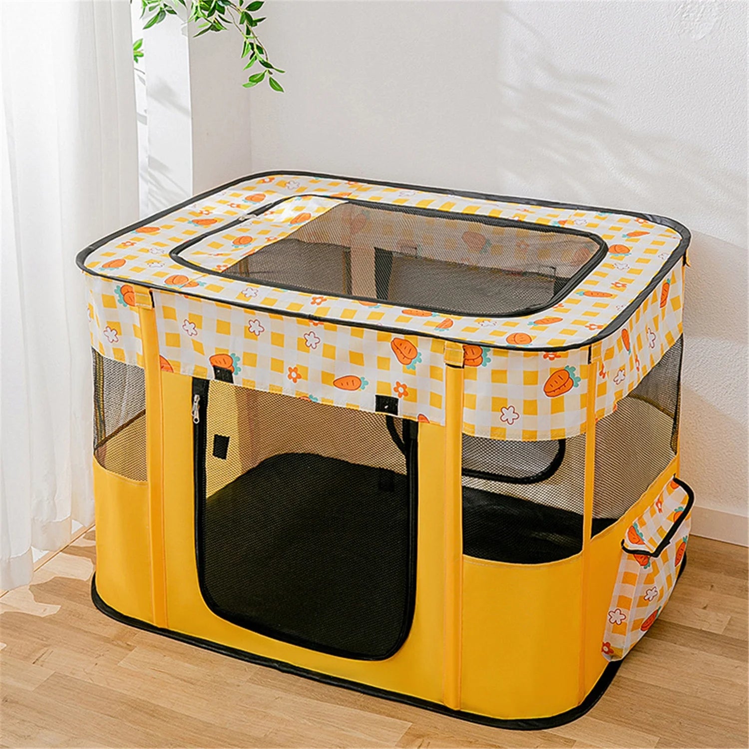 Foldable Portable Dog Cat Playpen Kennel Tent with Removable Shade Cover A6147
