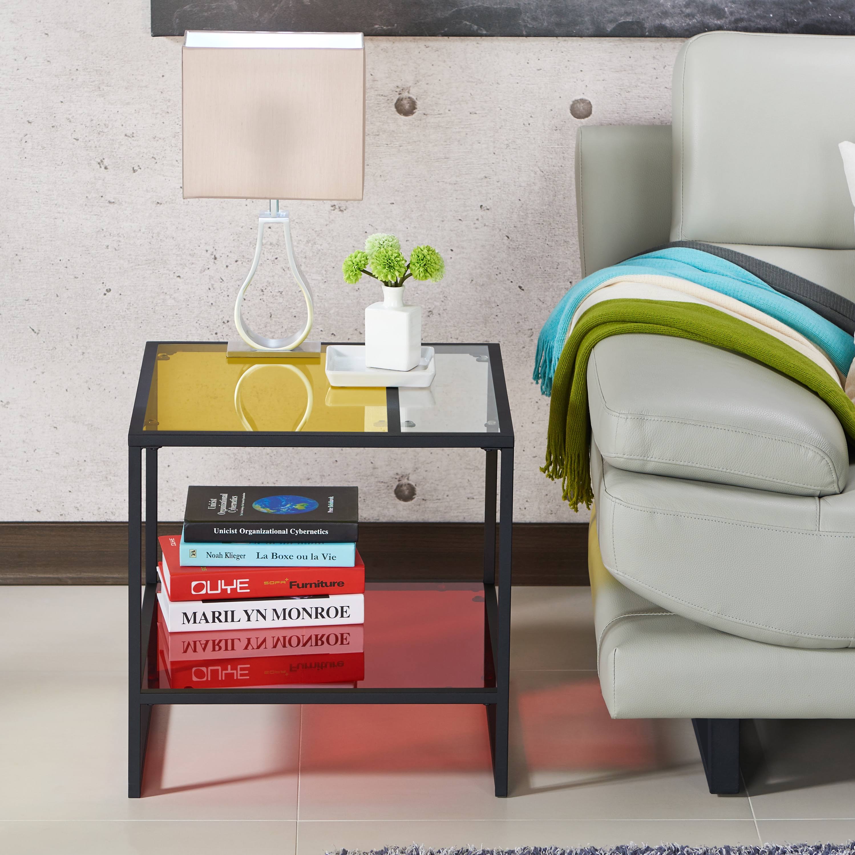 Multi-Color Glass Top End Table Z46439